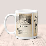 Alone by Edgar Allan Poe Mug. Coffee Mug with full text of Edgar Allan Poe's "Alone" poem, Bookish Gift,Literary Mug