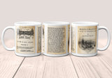 Middlemarch, A Study of Provincial Life by George Eliot Mug. Coffee Mug with Middlemarch book Title and Book Pages, Bookish Gift
