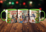 A Christmas Carol by Charles Dickens Mug and Coaster Set. Coffee Mug  and Coaster with Christmas Carol design, Christmas Gift.