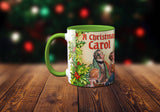 A Christmas Carol by Charles Dickens Mug and Coaster Set. Coffee Mug  and Coaster with Christmas Carol design, Christmas Gift.