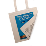 The Great Gatsby by F. Scott Fitzgerald tote bag. Handbag with The Great Gatsby book design. Book Bag. Library bag.