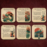 The Book of Tea Coaster Set, Set of 6 Literary Tea Coasters, Okakura Kakuzo Gift, Japanese Tea Ceremony Decor, Book Lover Gift