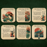 The Book of Tea Coaster Set, Set of 6 Literary Tea Coasters, Okakura Kakuzo Gift, Japanese Tea Ceremony Decor, Book Lover Gift