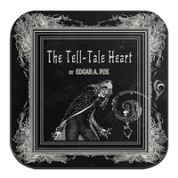 Edgar Allan Poe Coaster Set: The Raven, Tell-Tale Heart, Annabel Lee, Cask of Amontillado, Alone, Dream Within a Dream, Gothic Literary Gift
