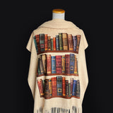 Bookshelf Scarf Wrap, Literary Shawl with Classic Book Titles, Book Lover Gift, Librarian Gift, Bookish Accessory