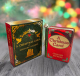 A Christmas Carol by Charles Dickens Christmas Tree Ornament (Red), Book Ornament, 3D Blown Glass Christmas Tree Decoration, Gift for Book Lovers.