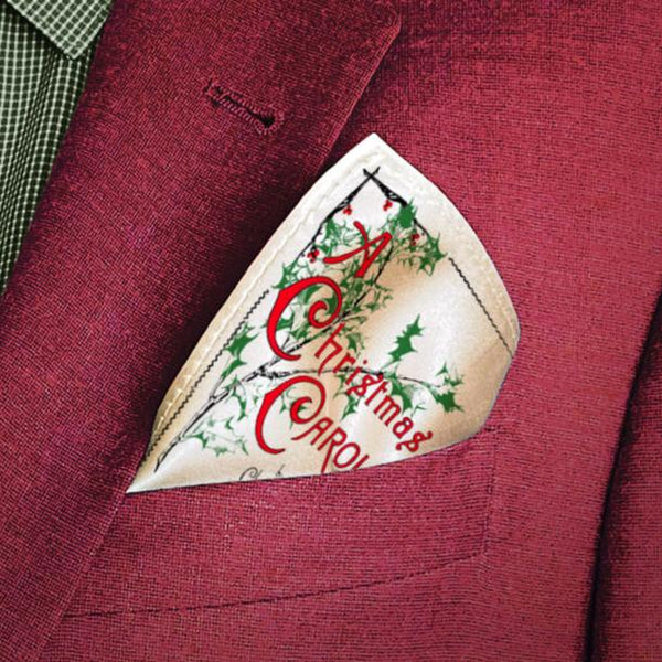 A Christmas Carol by Charles Dickens Pocket Square, Book Pocket Square, Christmas Gift for Men, Elegant Men's Holiday Accessory, Handkerchief, Book Gift