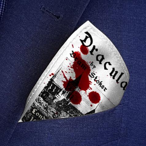 Dracula Pocket Square, Book Pocket Square, Dracula by Bram Stoker Handkerchief, Literary Gift.