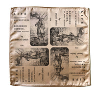 Robinson Crusoe Pocket Square, Book Pocket Square, Robinson Crusoe by Daniel Defoe Handkerchief, Literary Gift, Gift for men.