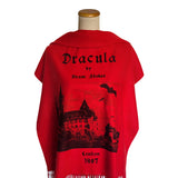 Dracula Scarf Shawl Wrap, Gothic Horror Literary Gift, Cozy Red Book Scarf, Bram Stoker Vampire Novel