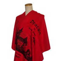 Dracula Scarf Shawl Wrap, Gothic Horror Literary Gift, Cozy Red Book Scarf, Bram Stoker Vampire Novel