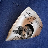 Les Misérables Pocket Square, BookPocket Square, Les Misérables by Victor Hugo Pocket Square, Book Lover Accessory, Literature Gift.