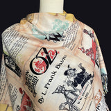 Wizard of Oz Scarf (Full Print) Literary Scarf Inspired by L. Frank Baum. Book Lover Gift, Book Pages Scarf, Literary Gift, Dorothy Oz Scarf
