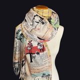 Wizard of Oz Scarf (Full Print) Literary Scarf Inspired by L. Frank Baum. Book Lover Gift, Book Pages Scarf, Literary Gift, Dorothy Oz Scarf