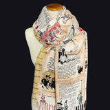 Wizard of Oz Scarf (Full Print) Literary Scarf Inspired by L. Frank Baum. Book Lover Gift, Book Pages Scarf, Literary Gift, Dorothy Oz Scarf
