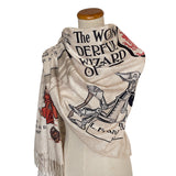 Wizard of Oz Scarf, Wonderful Wizard of Oz Book Shawl, Dorothy Scarf, L. Frank Baum Gift, Oz Costume Accessory, Literary Book Lover Gift