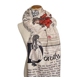 Wizard of Oz Scarf, Wonderful Wizard of Oz Book Shawl, Dorothy Scarf, L. Frank Baum Gift, Oz Costume Accessory, Literary Book Lover Gift