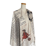 Wizard of Oz Scarf, Wonderful Wizard of Oz Book Shawl, Dorothy Scarf, L. Frank Baum Gift, Oz Costume Accessory, Literary Book Lover Gift