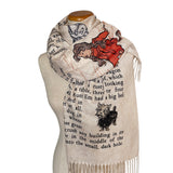 Wizard of Oz Scarf, Wonderful Wizard of Oz Book Shawl, Dorothy Scarf, L. Frank Baum Gift, Oz Costume Accessory, Literary Book Lover Gift
