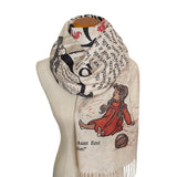 Wizard of Oz Scarf, Wonderful Wizard of Oz Book Shawl, Dorothy Scarf, L. Frank Baum Gift, Oz Costume Accessory, Literary Book Lover Gift