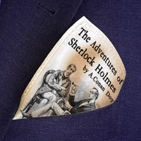 Sherlock Holmes Pocket Square, The Adventures of Sherlock Holmes by Arthur Conan Doyle Handkerchief, Bookish Gift for Men