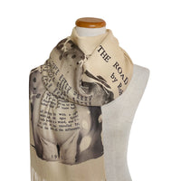 The Road Not Taken by Robert Frost Shawl Scarf Wrap. Poetry Scarf, Literary Gift, Book scarf, Bookish Gift, Life Choices, Path Less Traveled