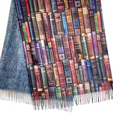 Bookshelf Scarf (Full Print), Book Lover Gift, Library Scarf, Literary Scarf Wrap, Damask Floral Scarf, Book Shawl, William Morris Inspired