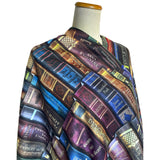 Bookshelf Scarf (Full Print), Book Lover Gift, Library Scarf, Literary Scarf Wrap, Damask Floral Scarf, Book Shawl, William Morris Inspired