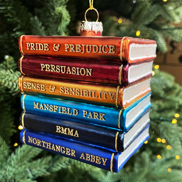 Jane Austen Christmas Tree Ornament, Bookish Christmas Decoration, Librarian Teacher Book Club Gift, Classic Literature, Blown Glass 3D