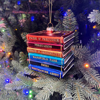 Jane Austen Christmas Tree Ornament, Bookish Christmas Decoration, Librarian Teacher Book Club Gift, Classic Literature, Blown Glass 3D