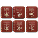 Alice in Wonderland and Through the Looking-Glass by Lewis Carroll Coaster Set. Tea Party Decor. Cheshire Cat, White Rabbit, Mad Hatter