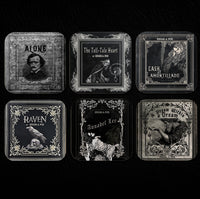 Edgar Allan Poe Coaster Set: The Raven, Tell-Tale Heart, Annabel Lee, Cask of Amontillado, Alone, Dream Within a Dream, Gothic Literary Gift