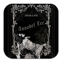Edgar Allan Poe Coaster Set: The Raven, Tell-Tale Heart, Annabel Lee, Cask of Amontillado, Alone, Dream Within a Dream, Gothic Literary Gift