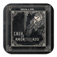 Edgar Allan Poe Coaster Set: The Raven, Tell-Tale Heart, Annabel Lee, Cask of Amontillado, Alone, Dream Within a Dream, Gothic Literary Gift