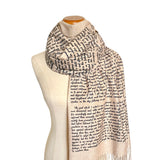 Darcy's Letter to Elizabeth from Pride and Prejudice by Jane Austen Scarf (Full Print). Jane Austen Literary Scarf, Romantic Novel Gift