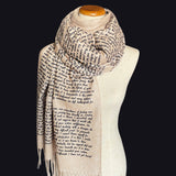 Darcy's Letter to Elizabeth from Pride and Prejudice by Jane Austen Scarf (Full Print). Jane Austen Literary Scarf, Romantic Novel Gift