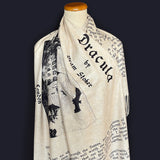 Dracula by Bram Stoker Scarf, Literary Scarf, Gothic Scarf, Reversible Book Lover Gift, Gothic Literature Gift, Bookworm Gift, Literary Gift