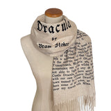 Dracula by Bram Stoker Scarf, Literary Scarf, Gothic Scarf, Reversible Book Lover Gift, Gothic Literature Gift, Bookworm Gift, Literary Gift