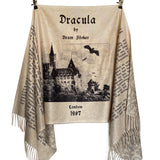 Dracula by Bram Stoker Scarf, Literary Scarf, Gothic Scarf, Reversible Book Lover Gift, Gothic Literature Gift, Bookworm Gift, Literary Gift