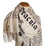 Dracula by Bram Stoker Scarf, Literary Scarf, Gothic Scarf, Reversible Book Lover Gift, Gothic Literature Gift, Bookworm Gift, Literary Gift