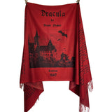 Dracula Scarf (Red), Bram Stoker Bookish Scarf, Gothic Literary Scarf, Reversible Gothic Scarf, Dracula Gift, Vampire Gift, Book Lover Gift