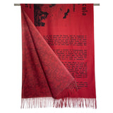 Dracula Scarf (Red), Bram Stoker Bookish Scarf, Gothic Literary Scarf, Reversible Gothic Scarf, Dracula Gift, Vampire Gift, Book Lover Gift