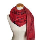 Dracula Scarf (Red), Bram Stoker Bookish Scarf, Gothic Literary Scarf, Reversible Gothic Scarf, Dracula Gift, Vampire Gift, Book Lover Gift