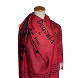 Dracula Scarf (Red), Bram Stoker Bookish Scarf, Gothic Literary Scarf, Reversible Gothic Scarf, Dracula Gift, Vampire Gift, Book Lover Gift