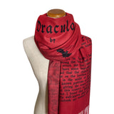 Dracula Scarf (Red), Bram Stoker Bookish Scarf, Gothic Literary Scarf, Reversible Gothic Scarf, Dracula Gift, Vampire Gift, Book Lover Gift
