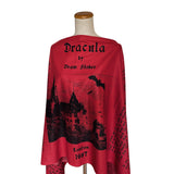 Dracula Scarf (Red), Bram Stoker Bookish Scarf, Gothic Literary Scarf, Reversible Gothic Scarf, Dracula Gift, Vampire Gift, Book Lover Gift