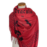 Dracula Scarf (Red), Bram Stoker Bookish Scarf, Gothic Literary Scarf, Reversible Gothic Scarf, Dracula Gift, Vampire Gift, Book Lover Gift