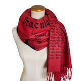 Dracula Scarf (Red), Bram Stoker Bookish Scarf, Gothic Literary Scarf, Reversible Gothic Scarf, Dracula Gift, Vampire Gift, Book Lover Gift