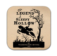 The Legend of Sleepy Hollow by Washington Irving Coaster. Coffee Mug Coaster with The Legend of Sleepy Hollow book design, Bookish Gift.