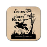 The Legend of Sleepy Hollow by Washington Irving Coaster. Coffee Mug Coaster with The Legend of Sleepy Hollow book design, Bookish Gift.